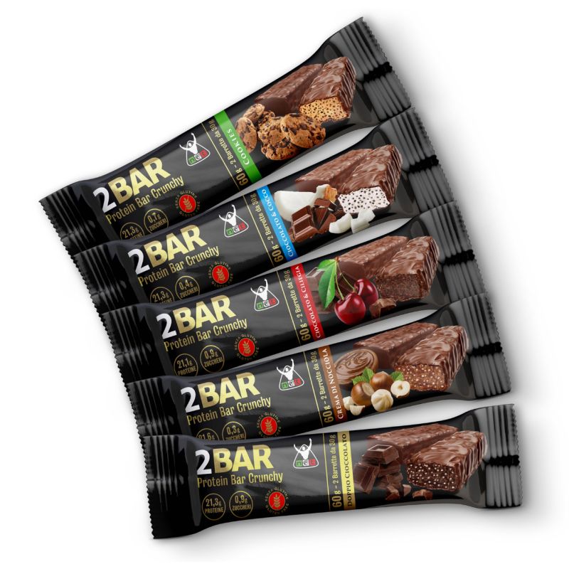 2Bar – Barrette Proteiche Crunchy Low Carb - Spuntino energetico
