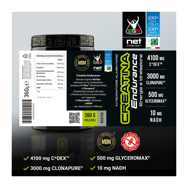 CREATINA ENDURANCE - Integratore per Resistenza alla Fatica e Performance Atletica