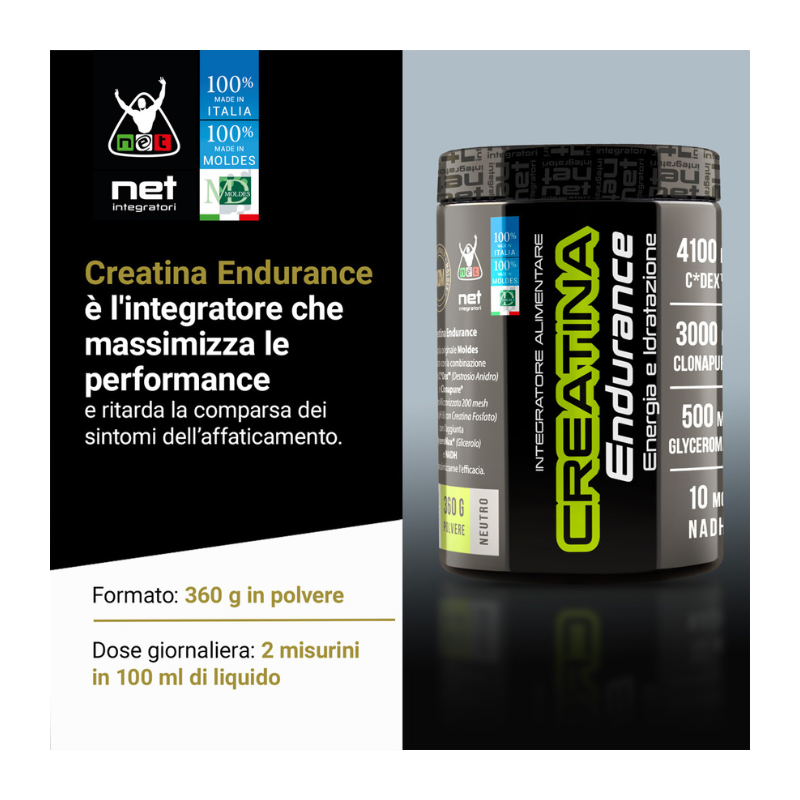 CREATINA ENDURANCE - Integratore per Resistenza alla Fatica e Performance Atletica